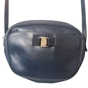 Salvatore Ferragamo Vintage Navy Vara Crossbody